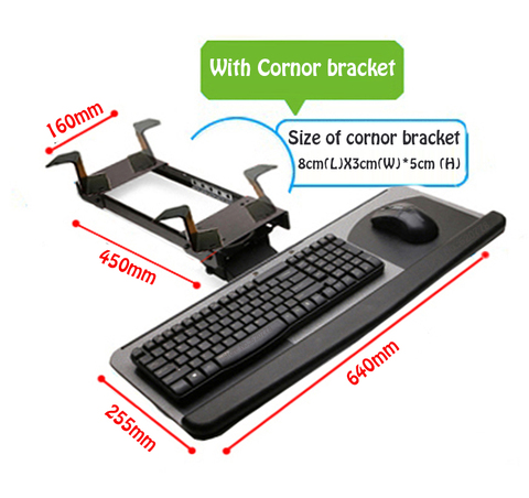 Support poignet ergonomique coulissant et inclinable pour clavier, taille XL avec coussinets de souris, pour plateau de clavier, pour bureau d'ordinateur, LK06AD ► Photo 1/6