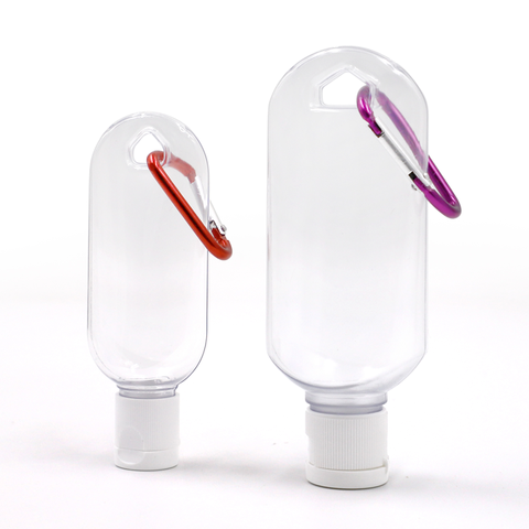 10 pièces/lot 30ml 60ml vide bouteille rechargeable avec porte-clés voyage Transparent en plastique parfum ma petite bouteille de désinfectant pour les mains ► Photo 1/6