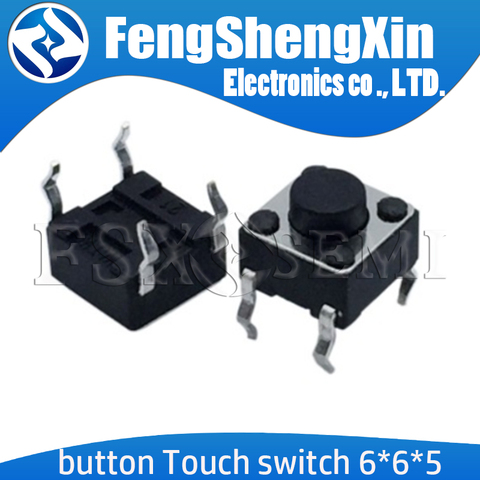 Interrupteur tactile à bouton DIP, 100 pièces, 6x6x5mm, 4 broches, 6x6x5mm ► Photo 1/1