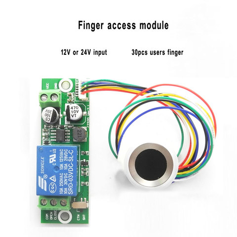 Lecteur de doigt intégré et tableau de contrôle d'accès, contrôle d'accès par empreinte digitale capacitif, 30 pièces, doigt utilisé pour intercom/soulever la gestion ► Photo 1/6