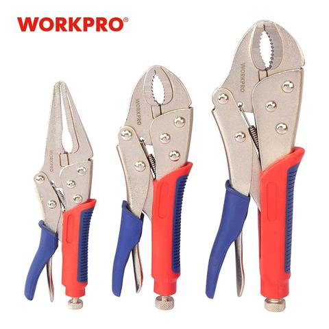 WORKPRO-ensemble de pinces de verrouillage, outils de soudage, pinces à mâchoires courbées, droites, 7 