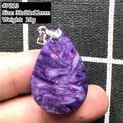 Vrai naturel violet Charoite pendentif pour femme dame homme chanceux amour cadeau argent cristal goutte d'eau perles pierres précieuses bijoux AAAAA ► Photo 1/6