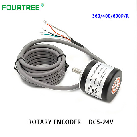 Codeur rotatif incrémental 360 P/R 400P/R 600P/R AB Phase ecodeur 6mm arbre + accouplement DC 5V -24V ► Photo 1/6