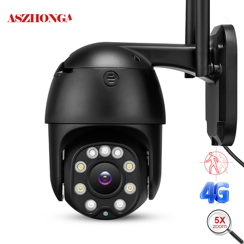 Caméra de Surveillance extérieure PTZ IP Wifi 4G HD 5MP/2MP/1080P, dispositif de sécurité sans fil, avec suivi automatique, optique x5 ► Photo 1/6