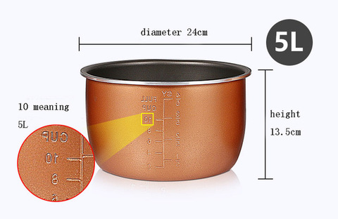 Autocuiseur électrique, revêtement multi-cuisson, bol de 5L, poêle antiadhésive, double pulvérisation épaississement ► Photo 1/3