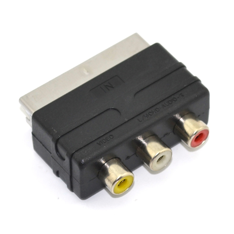 Prise mâle péritel de haute qualité à 3RCA Phono femelle AV TV entrée adaptateur Audio vidéo pour PS4 pour WII DVD VCR ► Photo 1/4