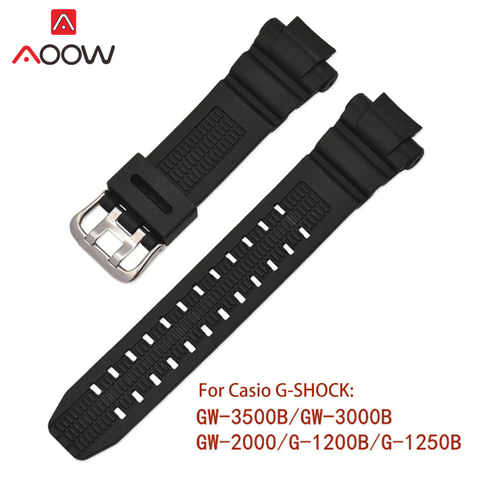 Bracelet de montre en Silicone noir pour hommes, Casio, accessoires de Sport, G-SHOCK, GW-3500B, GW-3000B, GW-2000, G-1200B ► Photo 1/6