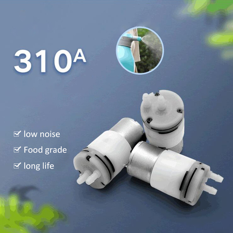 Pompe 310A (0.5LPM 3V/6V/9V/12V) résistante à la Corrosion, moteur de pulvérisation d'alcool de qualité alimentaire, diaphragme Horizontal et silencieux électrique 1 pièces ► Photo 1/5