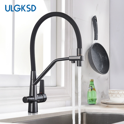 ULGKSD – robinet mitigeur d'évier de cuisine, tout nouveau, filtre d'eau Pure, grue à double poignées, eau chaude et froide purifiée ► Photo 1/6