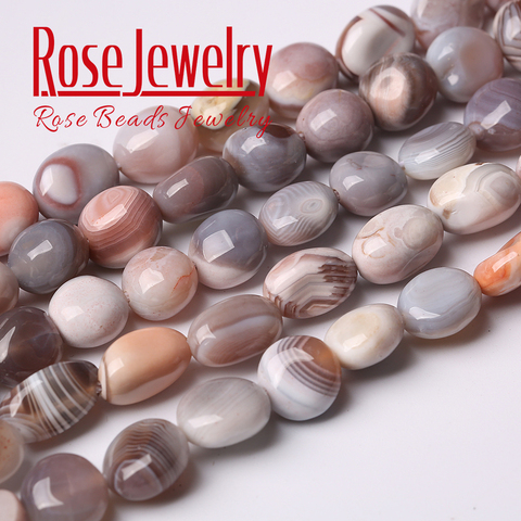 Perles naturelles irrégulières de 8-10mm en Agates de Sardonyx du Botswana pour la fabrication de bijoux, perles en pierre naturelle de 15 pouces pour bricolage de Bracelet ► Photo 1/6