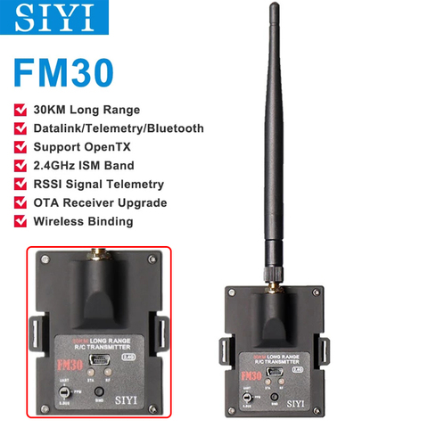 SIYI – Module émetteur longue portée, Bluetooth, 2.4GHZ, 30KM, télémétrie, UART SBUS, entrée PPM, avec Mini récepteur OTA FR/FR pour RC, FM30 ► Photo 1/6