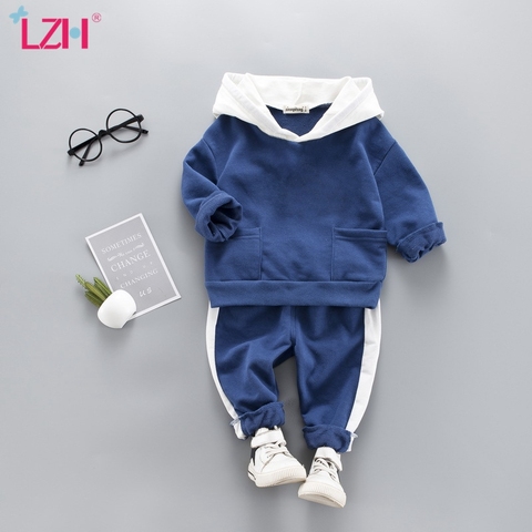 LZH nouveau-né bébé garçons vêtements 2022 printemps bébé filles vêtements ensembles à capuche + pantalon 2 pièces Costume tenue infantile vêtements pour bébé Costume ► Photo 1/6