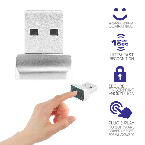 Lecteur d'empreintes digitales USB Smart ID pour Windows 10 32/64 bits connexion sans mot de passe/verrouillage de connexion/déverrouillage pour lecteur d'empreintes digitales d'ordinateur portable ► Photo 1/6