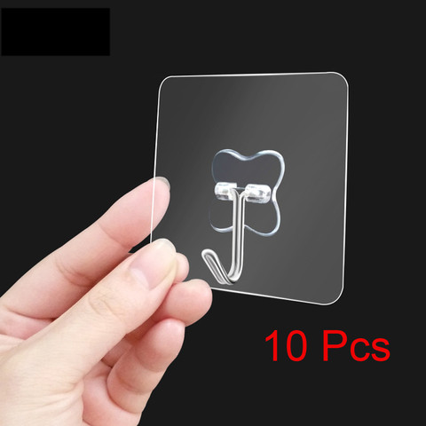 10/5/2 pièces 6X6cm Transparent forte auto-adhésif porte mur cintre crochet mur cintre ventouse pour maison cuisine salle de bain ► Photo 1/6