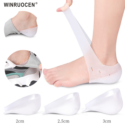 1.5cm 2.5cm 3.5cm augmenter la hauteur Silicone Gel coussinets talon rehaussé Gel semelle intérieure en chaussettes soulager fasciite plantaire soins des pieds ► Photo 1/6