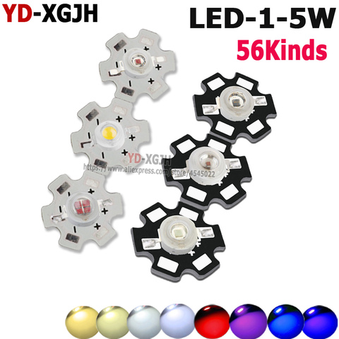 Puce LED haute puissance COB 10P 1W 3W 5W, blanc froid chaud rouge vert bleu 660nm 440nm, perles lumineuses pour Aquarium ► Photo 1/6