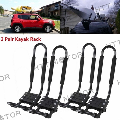 Pièces de rechange pour motos 2 paires porte-Kayak bateau Ski Surf Snowboard montage sur le toit voiture Cross j-bar Rack ► Photo 1/6