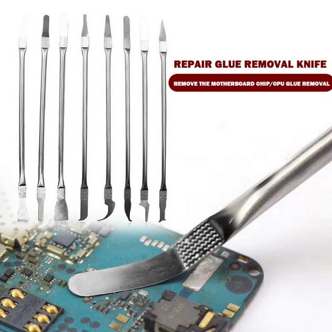 8in 1 IC puce réparation mince outils ensemble CPU métal décapant Burin à enlever pour téléphone portable ordinateur CPU NAND IC puce réparation ► Photo 1/6