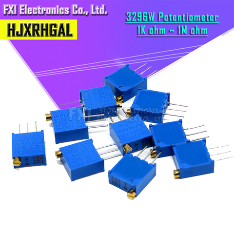 Potentiomètres de coupe-pot, 3296W 3296 50 100 200 ohm 1K 2K 5K 10K 20K 50K 500K 100K 200K 1M ohm 500 100R 200R 500R 10 pièces ► Photo 1/2