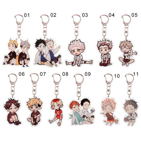 Porte-clés garçon de volley-ball, porte-clés Anime Haikyuu!! Porte-clés porte-clés avec dessin animé mignon, nouveaux accessoires 2022 ► Photo 1/6