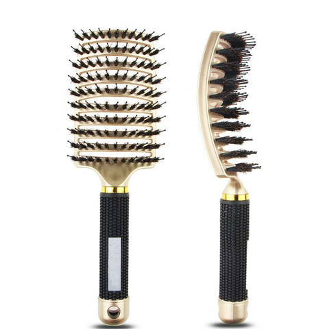 Brosse à cheveux Anti-clivage pour femmes, Massage du cuir chevelu, peigne à poils en nylon, pour cheveux humides et bouclés, démêlante, pour Salon de coiffure ► Photo 1/6