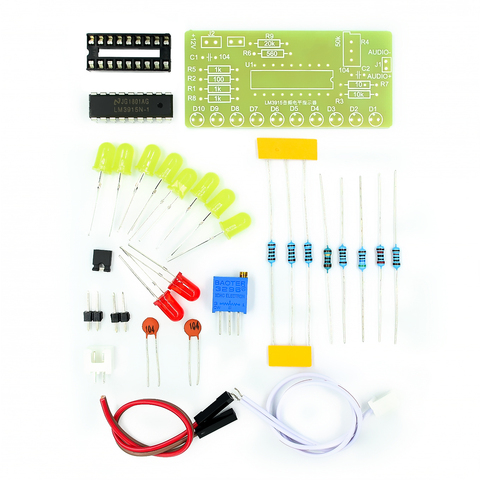 LM3915 10 LED son analyseur de spectre Audio Kit d'indicateur de niveau bricolage electoronique ensemble de pratique de soudure ► Photo 1/2