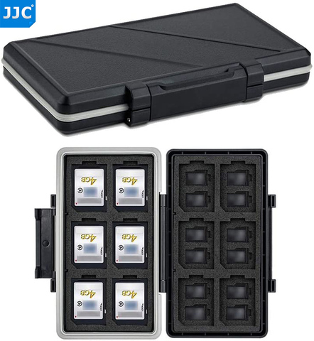 JJC 36 fentes étanche étuis de carte mémoire porte-boîte de rangement organisateur portefeuille pour 24 Micro SD SDXC SDHC TF 12 SD SDXC cartes SDHC ► Photo 1/6