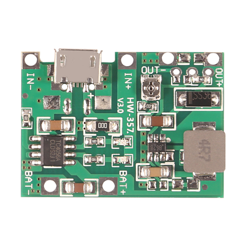 Panneau de chargeur de batterie au Lithium Li-ion 18650 3.7V 4.2V, Module DC-DC Step Up Boost TP4056, pièces de Kit à monter soi-même ► Photo 1/6