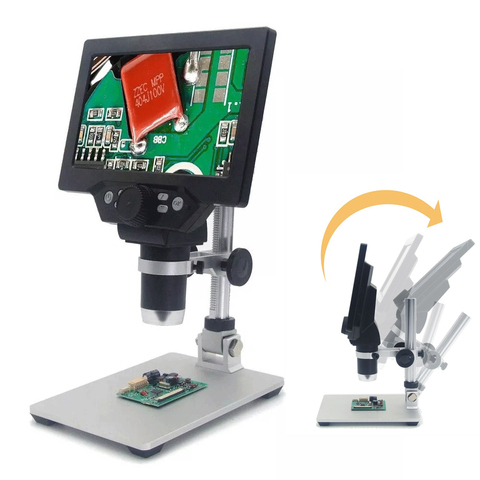 1-1200X G1200 Microscope numérique Microscope vidéo électronique 7 pouces affichage LCD 12MP amplificateur continu loupe avec batterie ► Photo 1/6