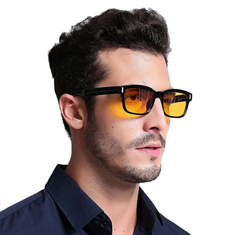 Lunettes d'ordinateur Blue Ray pour hommes, verres anti-rayonnement, Design de marque, pour bureau, jeu, lumière bleue, blocage UV, pour les yeux ► Photo 1/6