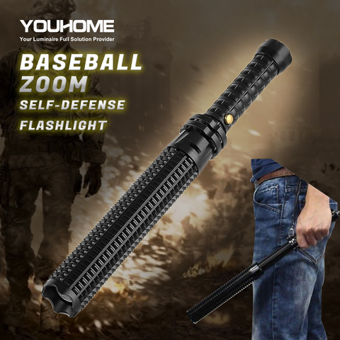 Lampe de poche baton Baseball LED CREE L2, étanche, Super lumineuse, Zoomable, pour l'extérieur, alu Torche en alliage pour autodéfense d'urgence ► Photo 1/6