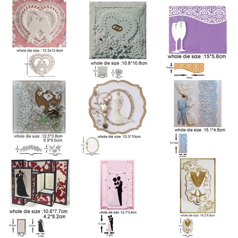 Artisanat métal découpe matrices découpé moule dentelle fond cadre décoration Scrapbooking matrices couteau moule lame poinçon pochoirs matrices ► Photo 1/6