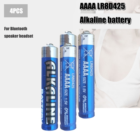 Batterie alcaline pour écouteurs Bluetooth, 4 pièces, AAAA LR61 AM6 E96 MN2500 MX2500 4A, alarme, testeur d'ordinateur ► Photo 1/6