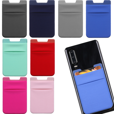 Autocollant adhésif 1 pièce, pochette pour téléphone portable, étiquette pour téléphone portable, portefeuille de cartes de crédit extensibles, pochette porte-carte d'identité ► Photo 1/6