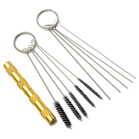 11 pièces/ensemble aérographe pistolet buse nettoyage réparation outil Kit aiguille et brosse ensemble pour brosse à Air outils portables ► Photo 1/6