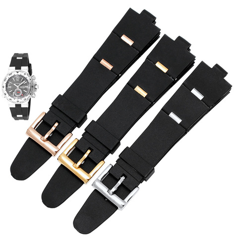 Silicone montre Barcelet montre accessoires bande pour BVLGARI DP42C14SVDGMT convexe 8mm bracelet en caoutchouc hommes et femmes 2 Types ► Photo 1/6