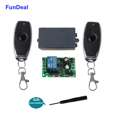 FunDeal – interrupteur de commande à distance sans fil universel, 433 Mhz, 110V 220V AC, Code d'apprentissage, 1ch RF, relais récepteur de lampe, contrôleur de lumière ► Photo 1/6