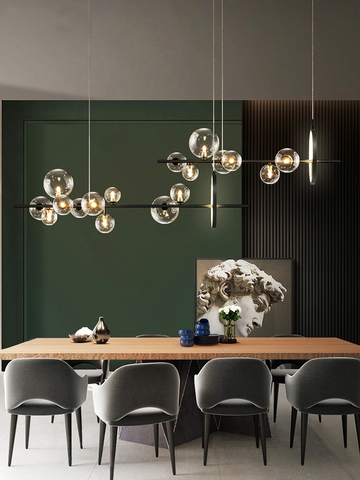 Plafonnier LED suspendu en forme de boule de verre, design moderne, luminaire décoratif d'intérieur, idéal pour une salle à manger, un Restaurant, un café ou un Bar ► Photo 1/5