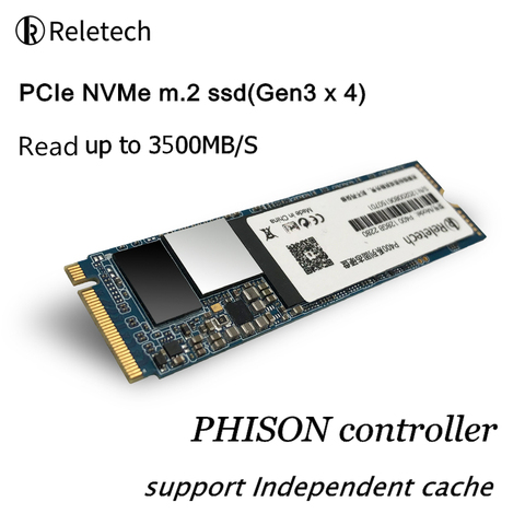 Reletech – disque dur interne SSD NVMe PCIe, M.2, avec Cache indépendant, capacité de 256 go, 512 go, 1 to, 2 to, pour ordinateur de bureau, pc portable, 2280 ► Photo 1/6