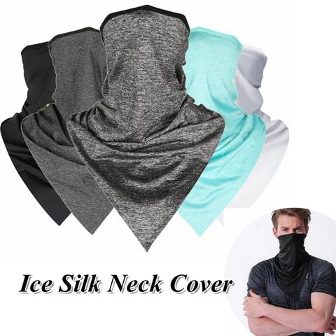 1PC en plein air cyclisme respirant glace soie cou couverture visage Bandana coupe-vent poussière cou Cool écharpe Wrap sport cravate bandeau ► Photo 1/6