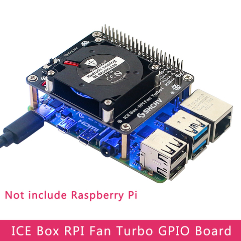 Framboise Pi 4B GPIO carte d'extension glace Turbo ventilateur de refroidissement avec lumière LED pour framboise Pi 4 modèle B/3B +/3B ► Photo 1/6