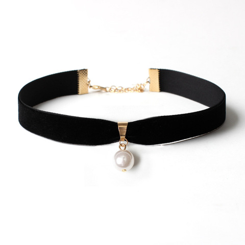 Collier en velours pour femmes, Simple, Vintage, noir, court, col clavicule, Choker gothique ► Photo 1/6