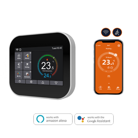 Thermostat WiFi intelligent tactile, contrôleur de température pour l'eau/le chauffage électrique au sol, contrôle à distance via application Google Alexa ► Photo 1/6
