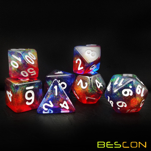 Bescon – jeu de 7 dés en pierre de lune, nouvelle collection ► Photo 1/6