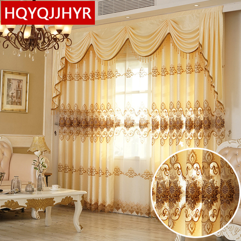 4 modern European style luxury embroidered curtains for living room windows high quality elegant curtains for bedroom kitchen ► Photo 1/6