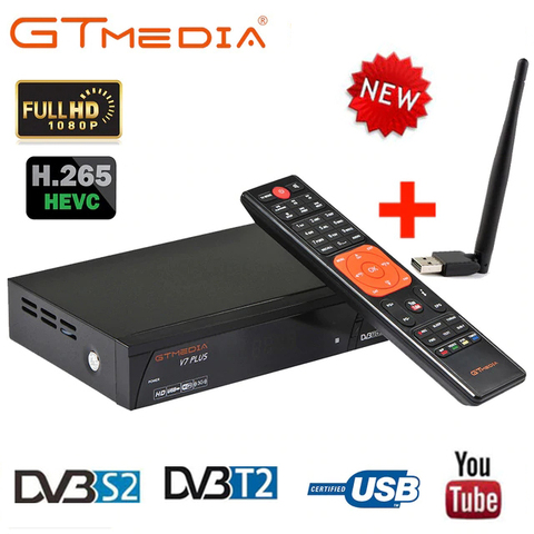 1080P HD DVB-S2 GTmedia V7 Plus récepteur de télévision par Satellite DVB-T/T2 puissance par Freesat V8 Super Support PowerVu Biss clé ► Photo 1/6