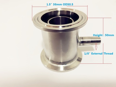 Appareil de prélèvement OD50.5, 1.5 pouces (38mm), avec filetage mâle 1/8, pour Distillation, accessoires de Distillation, en acier inoxydable 304 ► Photo 1/3