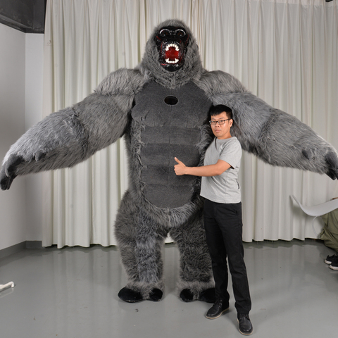 Costume gonflable King Kong pour adultes, mascotte en peluche, animal en fourrure, Halloween, Costume de carnaval de venise, orang-outan Gorilla ► Photo 1/6