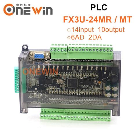 FX3U-24MR FX3U-24MT PLC tableau de commande industriel 14 entrée 10 sortie 6AD 2DA avec 485 communication et RTC ► Photo 1/4