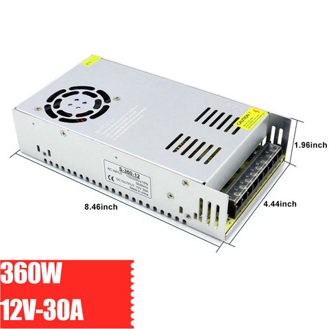 Alimentation de commutation S-360-12 AC à DC 12V, 30a, 360W, LED, contrôle de sécurité, régulateur de tension, transformateur de Source ► Photo 1/6